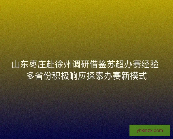 山东枣庄赴徐州调研借鉴苏超办赛经验 多省份积极响应探索办赛新模式 山东枣庄赴徐州调研借鉴苏超办赛经验 多省份积极响应探索办赛新模式